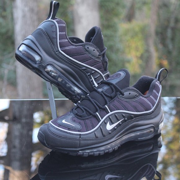 Nike Air Max 98 Black Grey Size 7Y - Picture 2 of 12